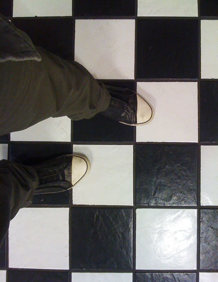 Shoes Match With The Floor Tiles