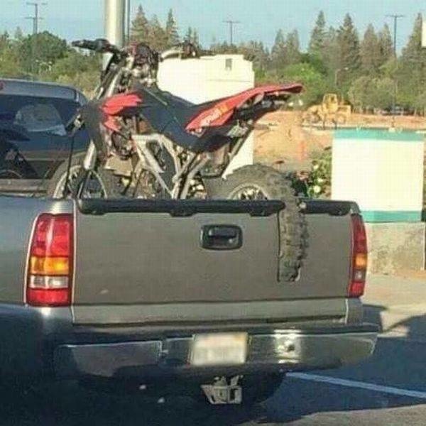 If your dirt bike won't fit on the bed of the back of your truck, try this.